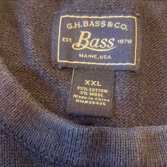 G H Bass Beer Huntah Wool Blend Sweater Deer Antlers Mens Size XXL - Picture 4 of 6